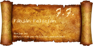 Fábján Felicián névjegykártya