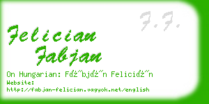 felician fabjan business card